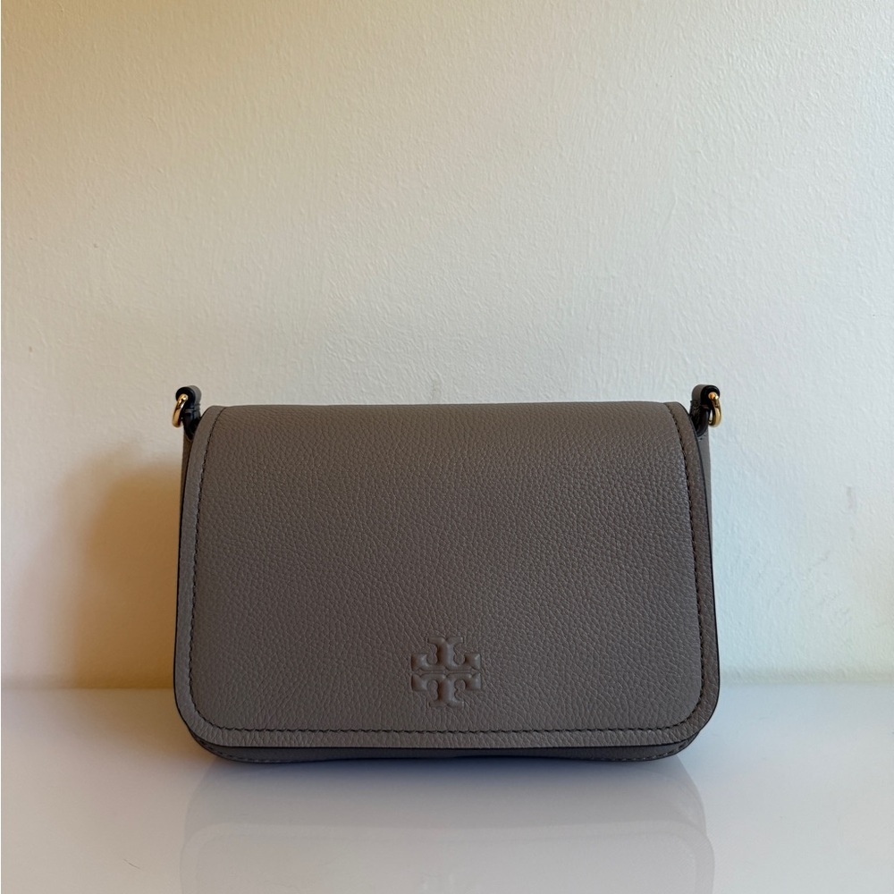 Tory Burch Thea Flap Crossbody Grey Heron
